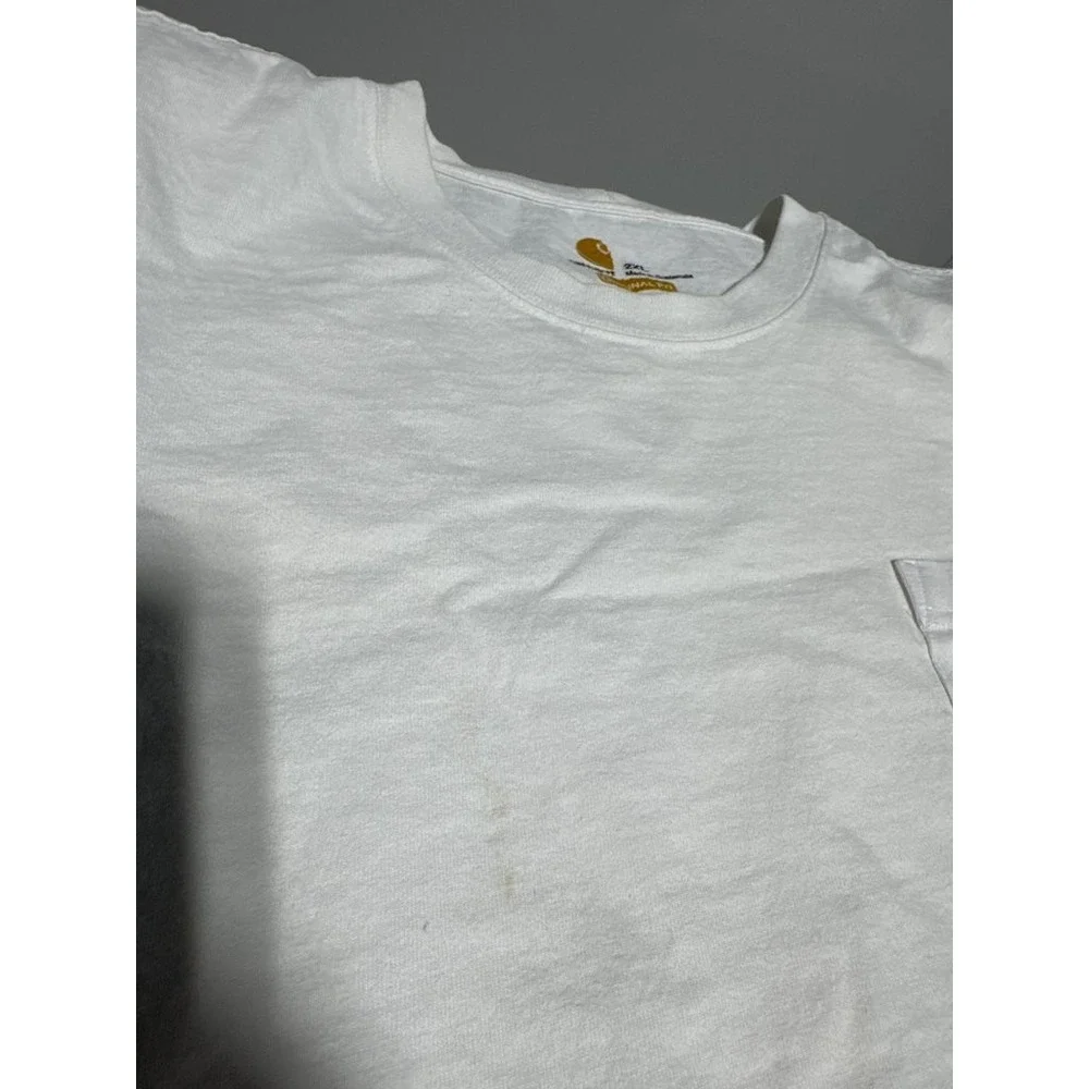 Carhartt Mens Original Fit Pocket T-Shirt White Size 2XL K87